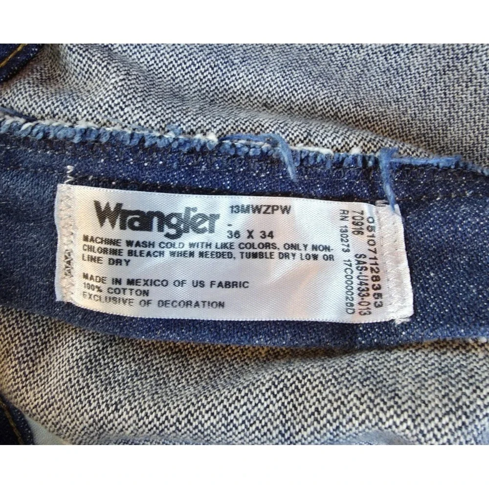 Wrangler Cowboy Cut Men's Straight Leg Dark Wash Denim Jeans Regular Fit 38x33.5